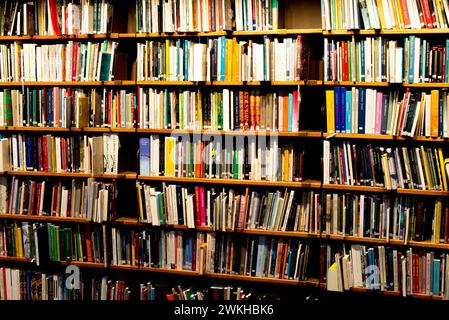 La biblioteca di Stoccolma con scaffali pieni di libri Foto Stock