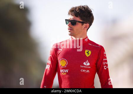 LECLERC Charles (mco), Scuderia Ferrari SF-24, ritratto durante i test pre-stagionali di Formula 1 Aramco 2024 del Campionato del mondo FIA di Formula 1 2024 dal 21 al 23 febbraio 2024 sul circuito Internazionale del Bahrain, a Sakhir, in Bahrain Foto Stock