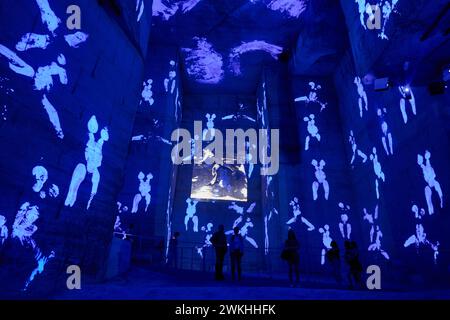 Carrières de Lumiéres, Centre d'art numérique projetant des Expositions immersives, Les Baux-de-Provence, Bouches-du-Rhône, Provence-Alpes-Côte d'Azur Foto Stock