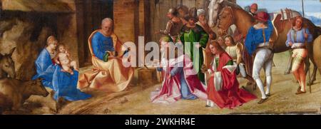 L'Adorazione dei Re, dipinto a olio su legno di Giorgio Barbarelli da Castelfranco detto Giorgione, 1506-1507 Foto Stock
