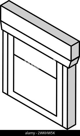 disegno isometrico icon vettoriale per la produzione di acciaio per impianti sinterizzato Illustrazione Vettoriale