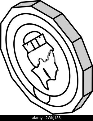 icona isometrica gbp figura vettoriale Illustrazione Vettoriale