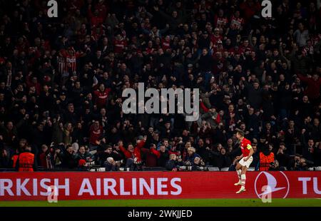 Eindhoven, Paesi Bassi. 20 febbraio 2024. Torjubel: Luuk de Jong (Eindhoven) fan di Eindhoven PSV Eindhoven - Borussia Dortmund 20.02.2024 Copyright ( Foto Stock
