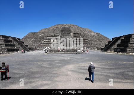 Piramidi di Teotihuacan negli altopiani centrali del Messico Foto Stock
