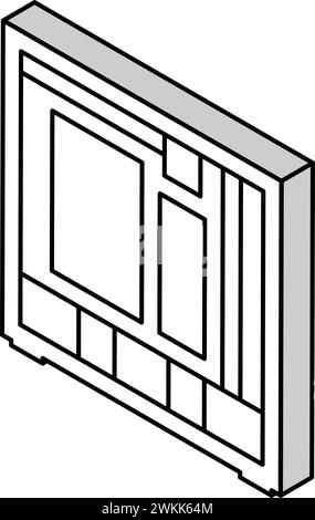 illustrazione vettoriale dell'icona isometrica del pc per giochi su case per computer Illustrazione Vettoriale