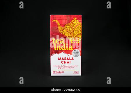 Tea India Masala chai Tea – Galles, Regno Unito – 19 febbraio 2024 Foto Stock