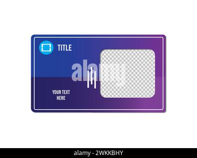 Modello di cornice fotografica in stile tessera di appartenenza. Modificabile per i social media di marketing digitale. Illustrazione Vettoriale