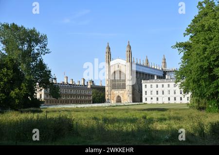 Vista del King's College Cambridge dalle spalle Foto Stock