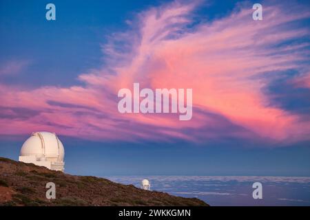 William Herschel Telescope (WHT), Roque de los Muchachos Observatory, la Palma, Isole Canarie, Spagna. Foto Stock