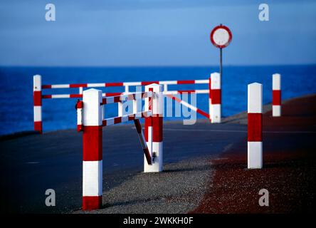 Barriers at the North Sea, Westkapelle, Veere Municipality, Zeeland, Paesi Bassi, Europa Foto Stock