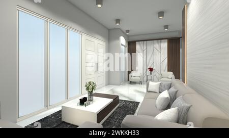 Moderno design interno del soggiorno Foto Stock