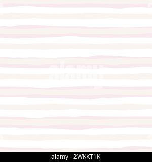 Colore rosa chiaro e pastello pesca motivo senza cuciture geometria disegnata a mano sfondo vettoriale per progettazione di superfici, tessuto, tessuto, scr Illustrazione Vettoriale