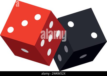 Coppia isolata di dadi Casino icona vettore Illustrazione Vettoriale