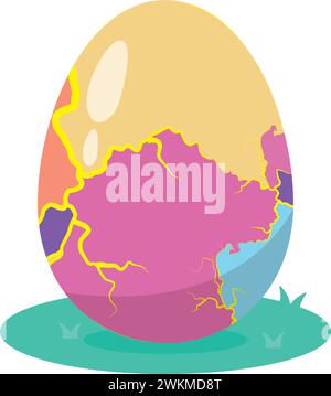 Isolato colorato uovo di pasqua icona Vector Illustrazione Vettoriale