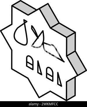 tappeto da preghiera islam icona isometrica musulmana illustrazione vettoriale Illustrazione Vettoriale