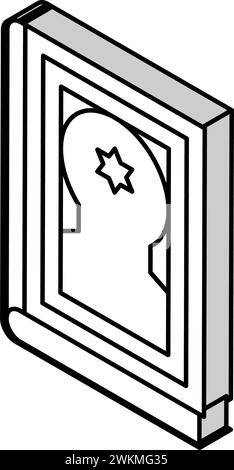 libro di preghiere ebraico siddur icona isometrica illustrazione vettoriale Illustrazione Vettoriale