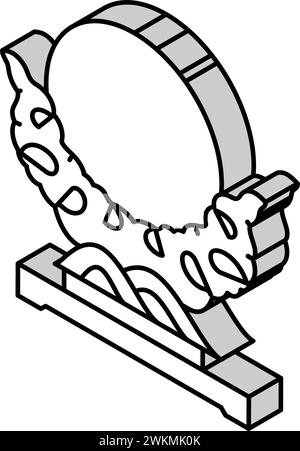 shintai speculare shintoismo icona isometrica illustrazione vettoriale Illustrazione Vettoriale