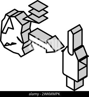 illustrazione vettoriale icona isometrica ingegnere meccanico Illustrazione Vettoriale