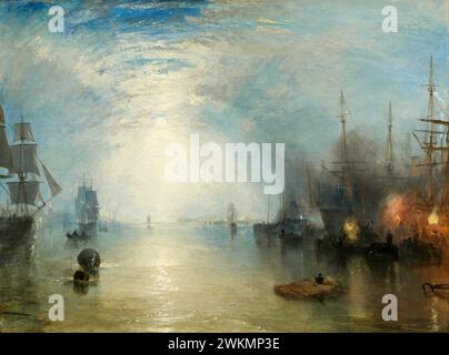 Keelmen Heaving in Coals by Moonlight. Joseph Mallord, William Turner. 1835. Foto Stock