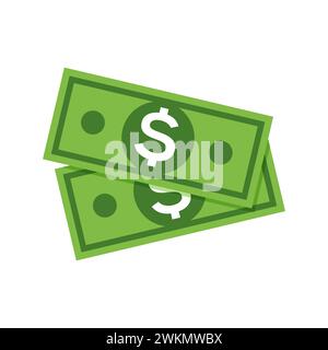 Icona del dollaro. Simbolo di cassa pagamento flat, icona della valuta del dollaro Illustrazione Vettoriale