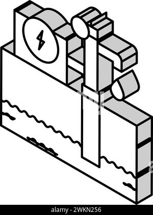 illustrazione del vettore icona isometrica per il campionamento delle acque sotterranee Illustrazione Vettoriale