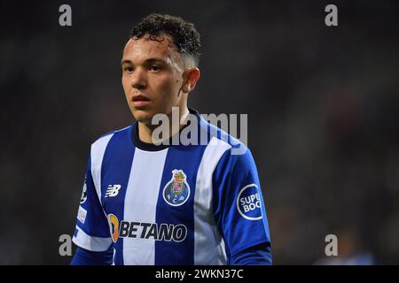 Porto, Portogallo. 21 febbraio 2024. Dragao Stadium, Champions League 2023/2024, FC Porto contro Arsenal; Pepe del FC Porto, durante il turno del 16, prima tappa la partita di UEFA Champions League 2023/2024 tra FC Porto e Arsenal al Dragao Stadium di Porto il 21 febbraio. Foto: Daniel Castro/DiaEsportivo/Alamy Live News crediti: DiaEsportivo/Alamy Live News Foto Stock