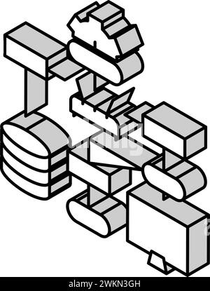 illustrazione vettoriale delle icone isometriche dell'analista dell'architettura it Illustrazione Vettoriale
