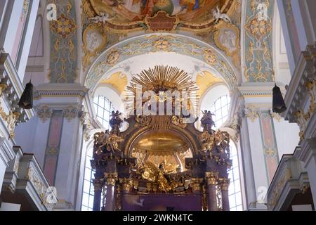 Interno barocco di St Chiesa di Pietro (Alter Peter) a Monaco, Germania Foto Stock