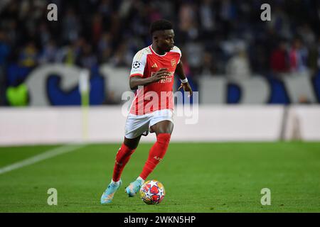 21 febbraio 2024: Dragon Stadium, Porto, Portogallo; Champions League. FC Porto contro Arsenal FC: Bukayo Saka dell'Arsenal Foto Stock