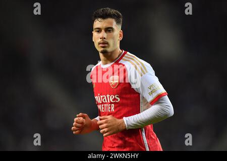 21 febbraio 2024: Dragon Stadium, Porto, Portogallo; Champions League. FC Porto contro Arsenal FC: Gabriel Martinelli dell'Arsenal Foto Stock