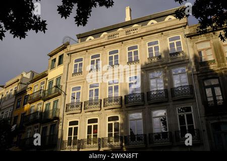 Edificio storico nel centro di Porto, Portogallo Foto Stock