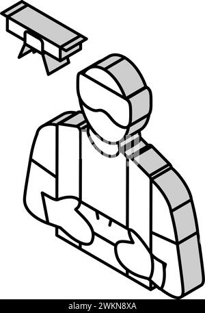 drone pilota drone icona isometrica illustrazione vettore Illustrazione Vettoriale