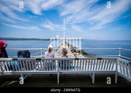 Faro di Rockland Harbor Breakwater, Maine, Stati Uniti Foto Stock