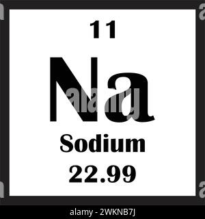 Illustrazione del vettore dell'icona dell'elemento chimico del sodio Illustrazione Vettoriale