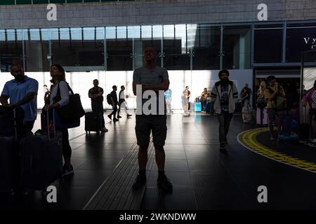 All'interno del terminal della stazione termini di Roma, Italia. Foto Stock