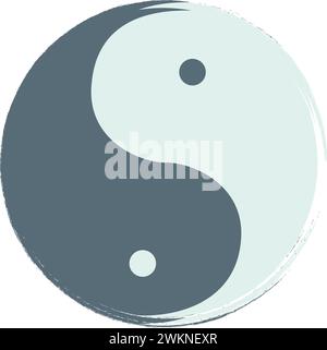 Simbolo yin yang colorato vettore Illustrazione Vettoriale