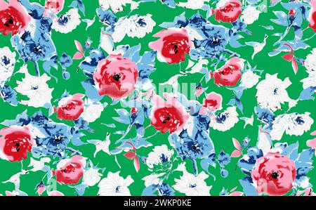 disegno a mano decorato multicolore ornamentale tracciato su tutto lo sfondo base motivo a ripetizione trama geometrica bordo etnico tribale Illustrazione Vettoriale