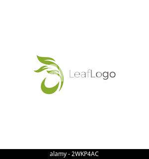Logo Letter A Leaf Simple. Vettore del logo Nature Leaf Illustrazione Vettoriale