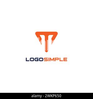 TM Logo semplice. Logo MT Letter Illustrazione Vettoriale