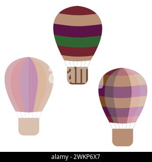 Set di palloncini colorati. Illustrazione Vecor isolata su sfondo bianco. Illustrazione Vettoriale
