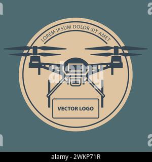 Design del logo del vettore drone. Illustrazione vettoriale Illustrazione Vettoriale