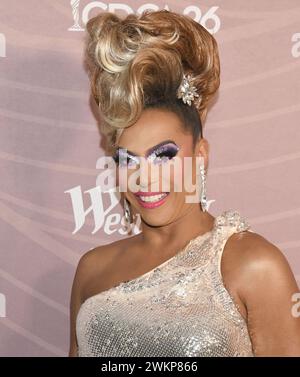 Los Angeles, Stati Uniti. 21 febbraio 2024. Shangela arriva al 26° Annual Costume Designers Guild Awards tenutosi presso NeueHouse Hollywood a Hollywood, CA, mercoledì 21 febbraio 2024. (Foto di Sthanlee B. Mirador/Sipa USA) credito: SIPA USA/Alamy Live News Foto Stock