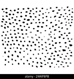 Punti disegnati a mano. Sfondo monocromatico astratto. Illustrazione vettoriale isolata su sfondo bianco. Illustrazione Vettoriale