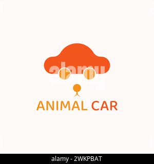 Un semplice logo di auto che ricorda il volto di un animale. Illustrazione Vettoriale