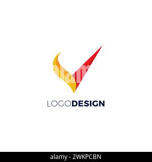 Logo V Success. V Logo iniziale Illustrazione Vettoriale