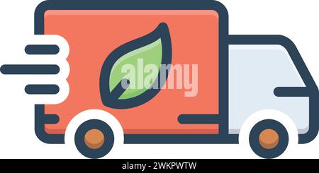 Icona per la logistica ecologica, la consegna Illustrazione Vettoriale