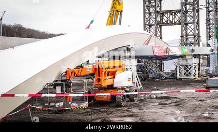 LOCHEM - parte di un ponte in costruzione sul Goorseweg è crollato. L'incidente ha causato due morti. ANP ROLAND HEITINK netherlands Out - belgio Out Foto Stock