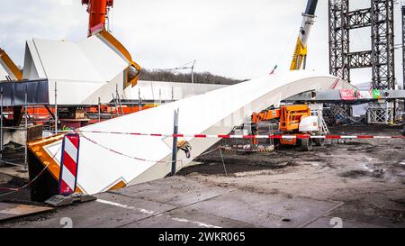 LOCHEM - parte di un ponte in costruzione sul Goorseweg è crollato. L'incidente ha causato due morti. ANP ROLAND HEITINK netherlands Out - belgio Out Foto Stock