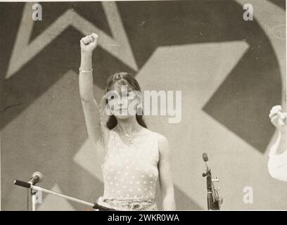Madrid, 14/09/1985. Pepa Flores al partito del Partito Comunista di Ignacio Gallego tenutosi alla Casa de campo pro Nicaragua. Crediti: Album / Archivo ABC / Álvaro García Pelayo Foto Stock
