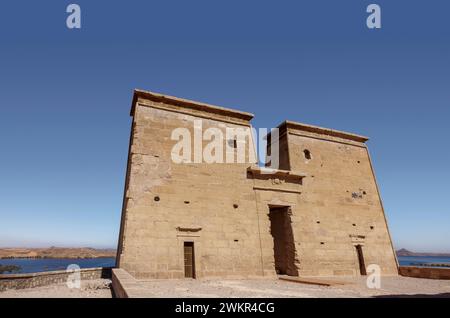 Il Tempio di Dakka ricostruito a nuova Sebua. Lago Nasser, Egitto Foto Stock